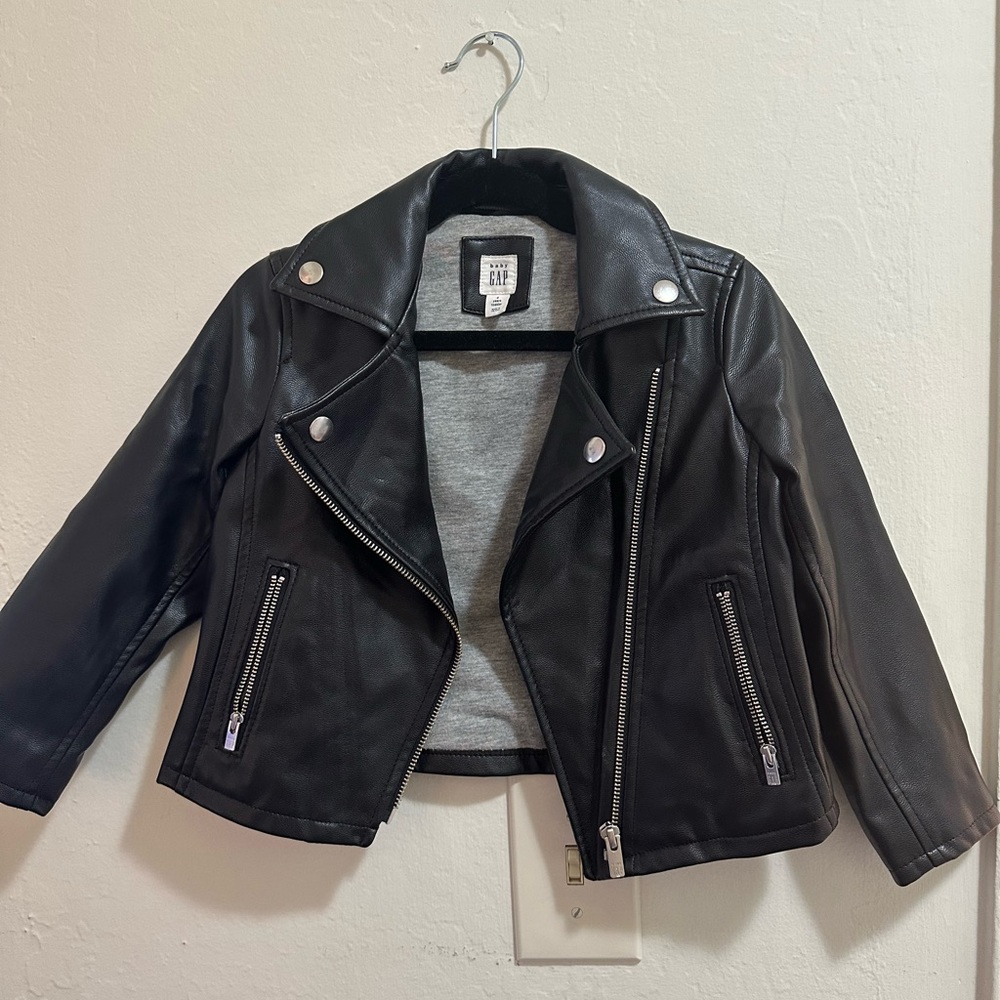 Black leather (faux) jacket
